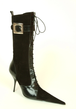 RoSa Shoes stiletto-heeled lace up mid-length leather boot